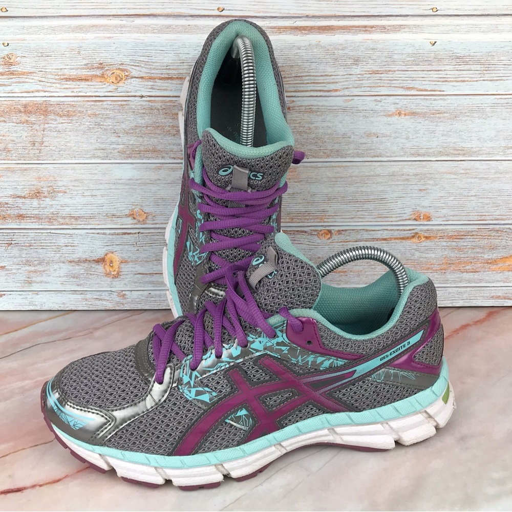 Asics Women’s Gel Excite 3 Running Shoe in Grey, Ice Blue, Purple